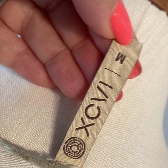 XCVI RAYON 3/4 sleeve tie dye blouse / top V neck raw edges boho stretch back M - Picture 10 of 15